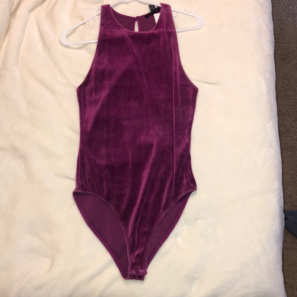 Purple Velvet Bodysuit